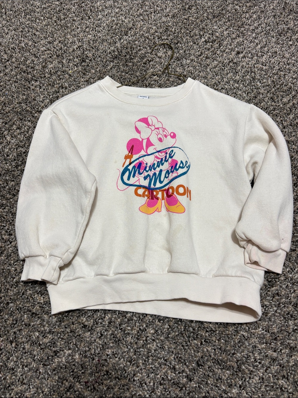 Cream Minnie Mouse Graphic Sweatshirt for Kids